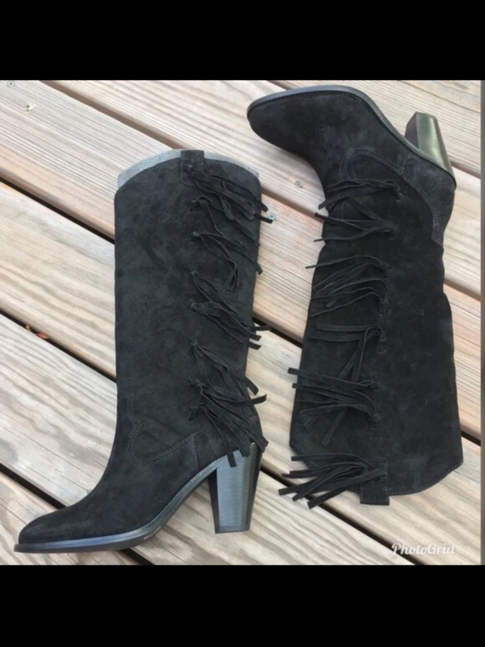 Ash suede fringe cowboy boots